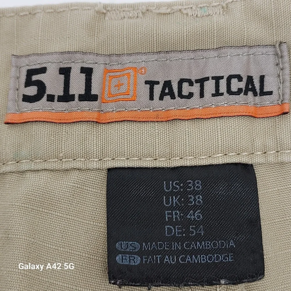 5.11 Tactical Academy Cargo Shorts Mens 38‎ Khaki Tan Ripstop 73308-162